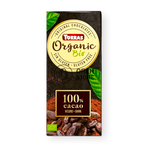 Шоколад чорний 100% какао терте Torras Organic,